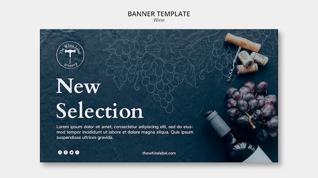 Free PSD wine shop banner template