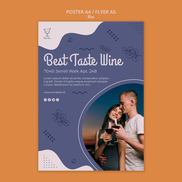 Wine shop poster template