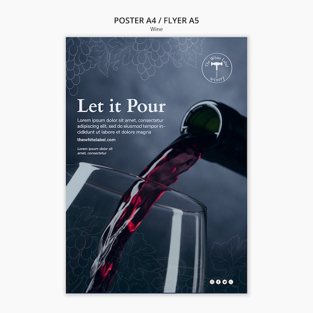 Free PSD wine shop template flyer