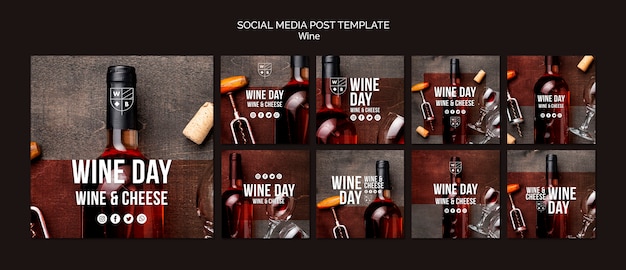 Free PSD wine social media post template