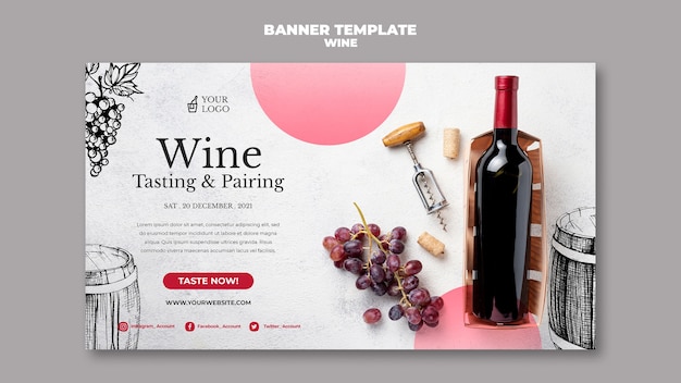 Free PSD wine tasting banner design