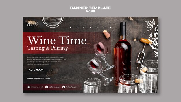 Wine tasting banner template design