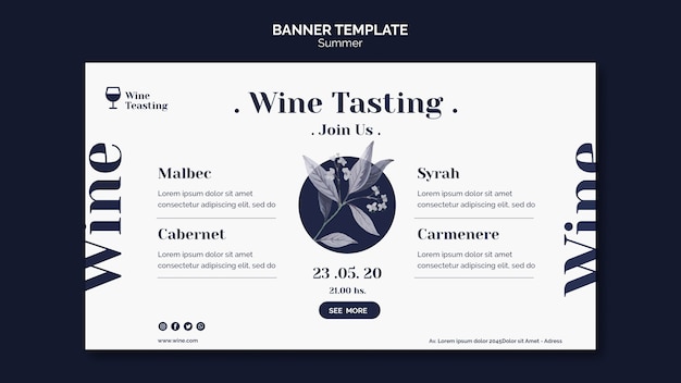 Free PSD wine tasting event banner template