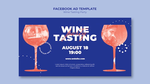 Free PSD wine tasting party facebook template