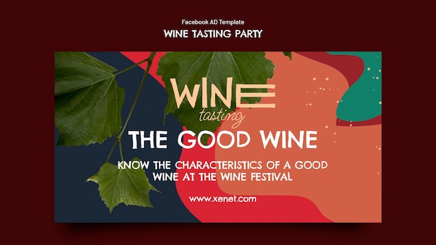 Wine tasting party facebook template