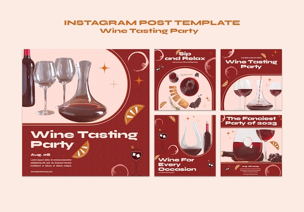 Wine tasting party instagram posts