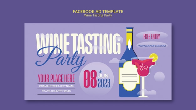 Free PSD wine tasting party template