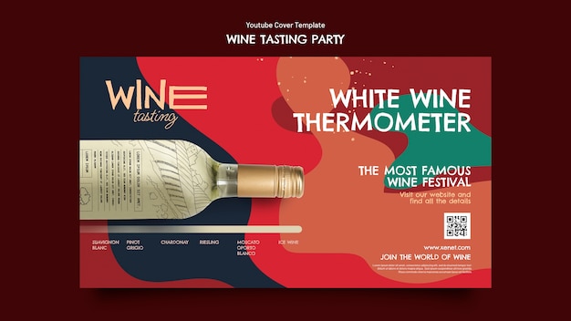 Free PSD wine tasting party youtube cover template