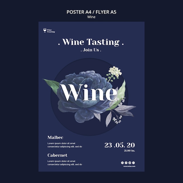 Free PSD wine tasting poster style