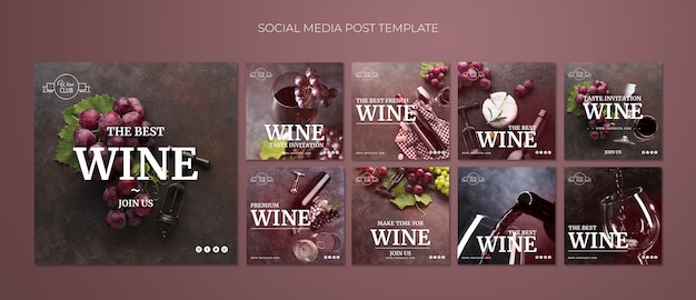 Free PSD wine tasting social media post template