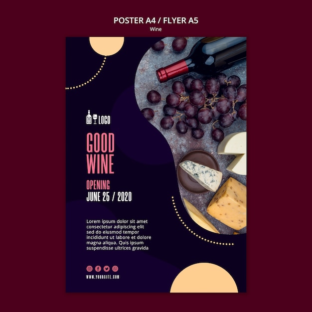 Free PSD wine template for poster concept