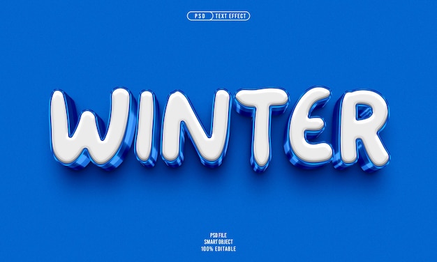 Free PSD winter 3d editable text effect