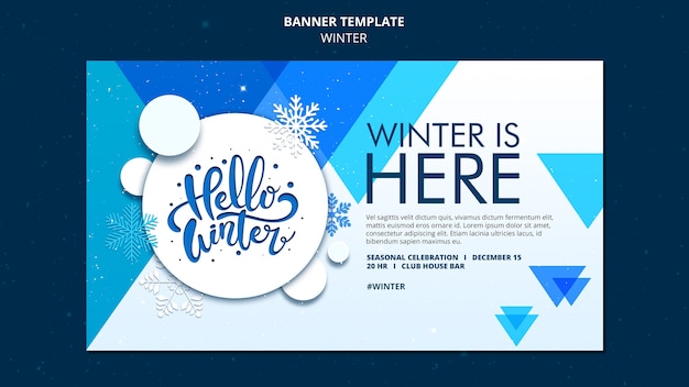 Free PSD winter banner template design