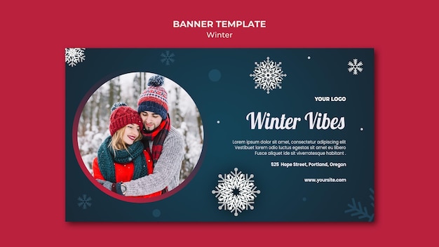 Free PSD winter concept banner template