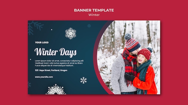 Winter concept banner template