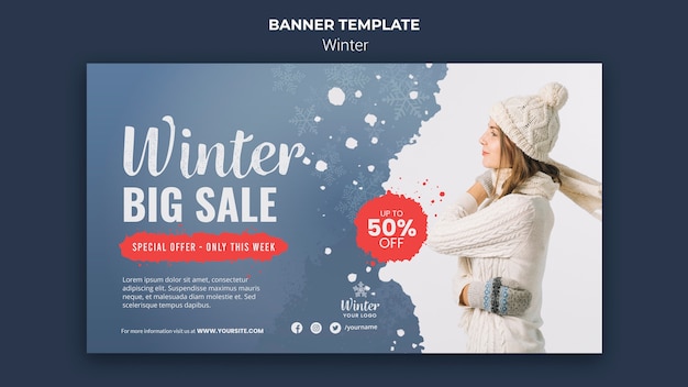 Free PSD winter design banner template