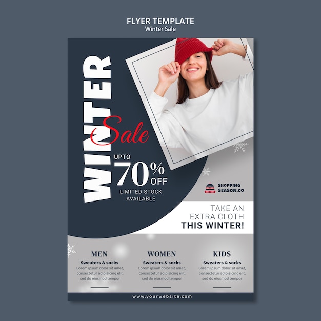 Free PSD winter design flyer template