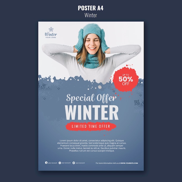 Winter design poster template