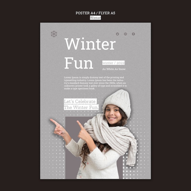 Free PSD winter fun flyer template