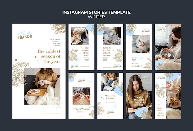 Free PSD winter joy instagram stories template