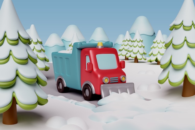 Free PSD winter landscape illustration