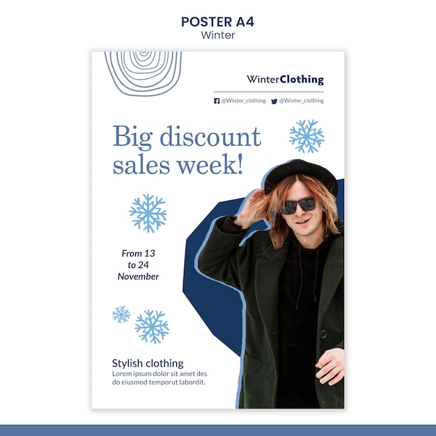 Free PSD winter poster design template