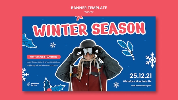 Free PSD winter sale banner design template