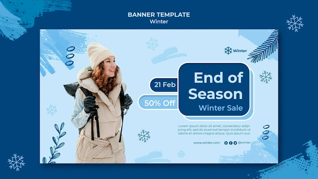 Free PSD winter sale banner design template