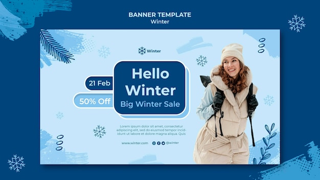 Free PSD winter sale banner design template