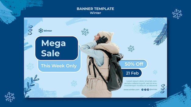 Free PSD winter sale banner design template