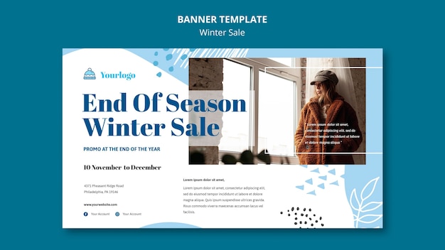 Free PSD winter sale collection banner template