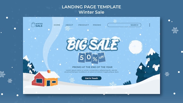 Free PSD winter sale landing page design template