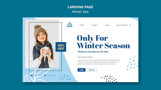 Winter sale landing page template