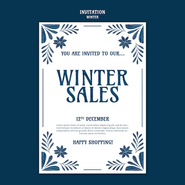 Free PSD winter sale template design