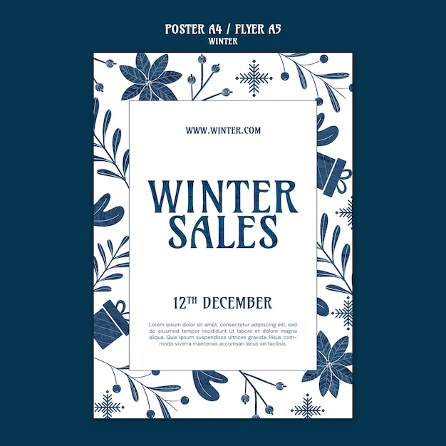 Free PSD winter sale template design