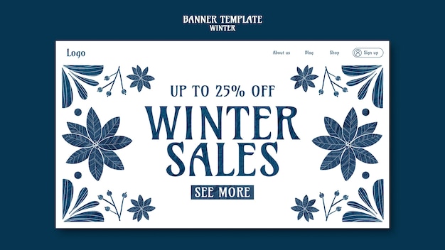 Free PSD winter sale template design