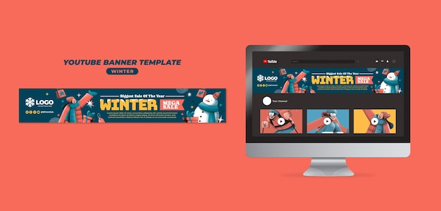 Free PSD winter sale template design