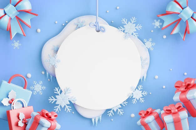 Free PSD winter sales blank banner background