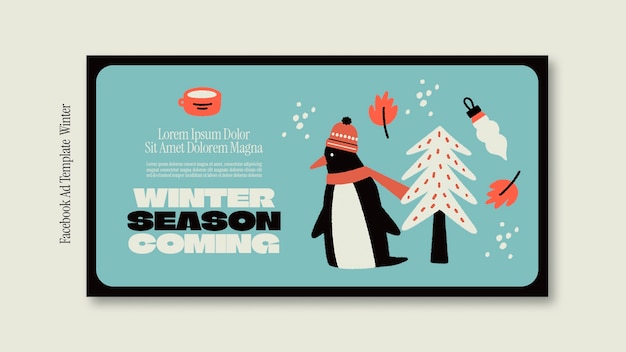 Free PSD winter season facebook template