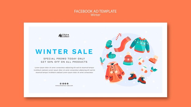 Free PSD winter season facebook template