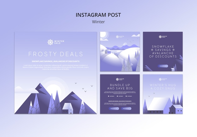 Free PSD winter season instagram posts