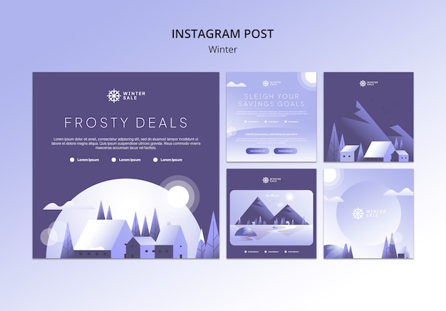 Free PSD winter season instagram posts