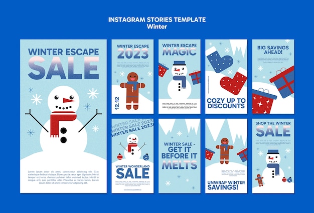 Free PSD winter season instagram stories template