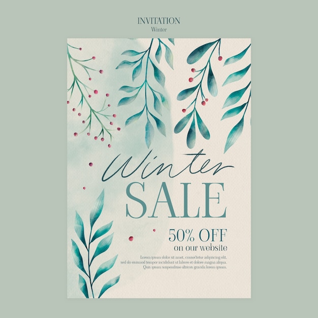 Free PSD winter season invitation template