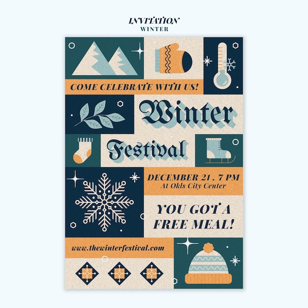 Winter season invitation template