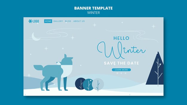 Free PSD winter season landing page template