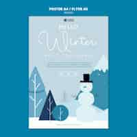 Free PSD winter season poster  template