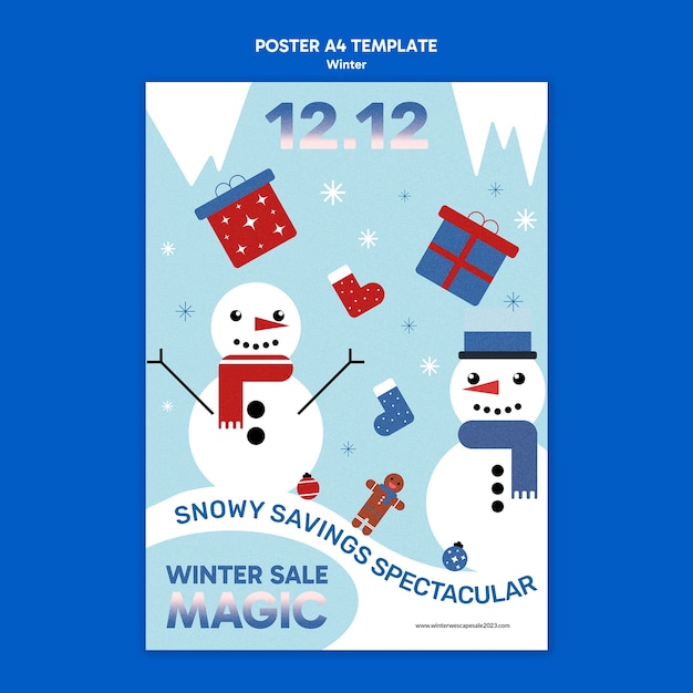 Free PSD winter season poster template