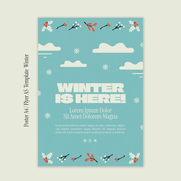 Free PSD winter season poster  template