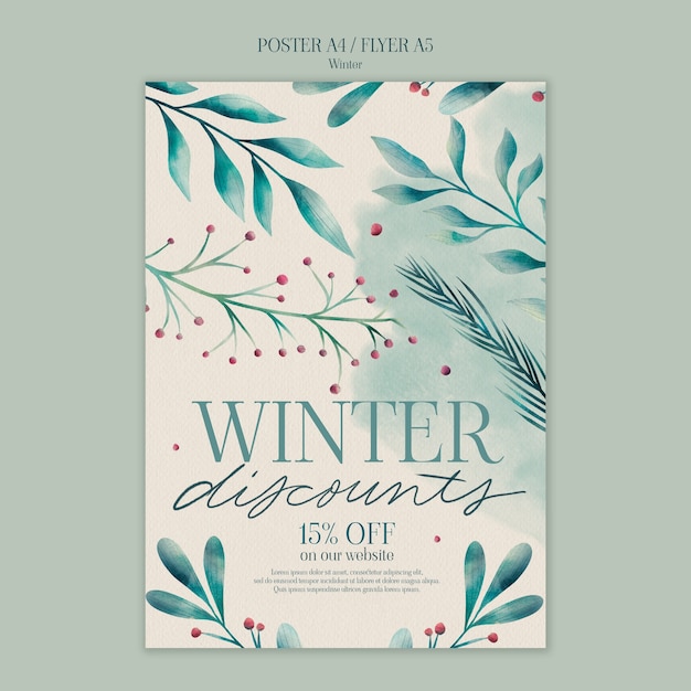 Free PSD winter season poster template